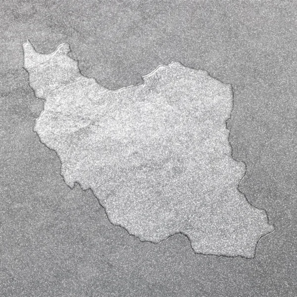 Landkarte Des Iran Silberner Hintergrund Kartenhintergrund — Stockfoto