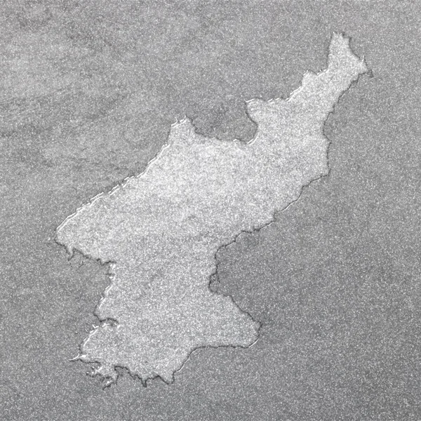 Mapa Corea Del Norte Fondo Plateado Fondo Del Mapa —  Fotos de Stock