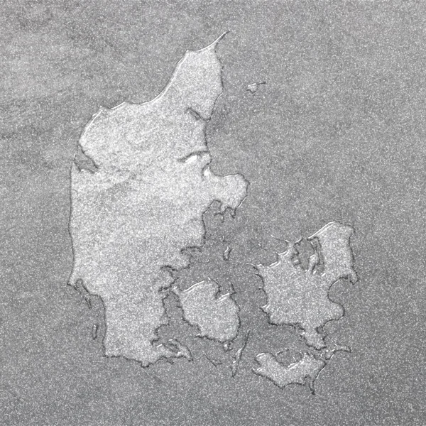 Карта Данії Срібне Тло Мапа — стокове фото