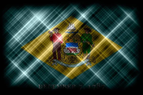 Delaware Stat Flagga Delaware Flagga Bakgrund Modern Flagga — Stockfoto