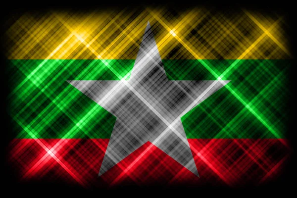 Mianmar Zászló Nemzeti Zászló Modern Zászló Háttér — Stock Fotó
