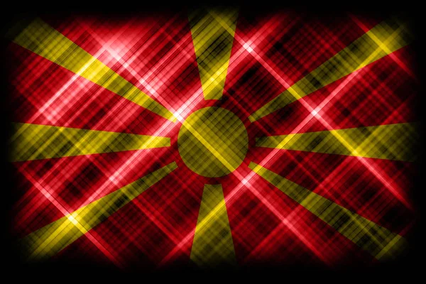 Bandera Macedonia Del Norte Bandera Nacional Fondo Moderno Bandera — Foto de Stock