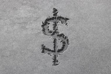 ABD Doları, Amerikan Doları, Para birimi sembolü, engebeli, gümüş arkaplan