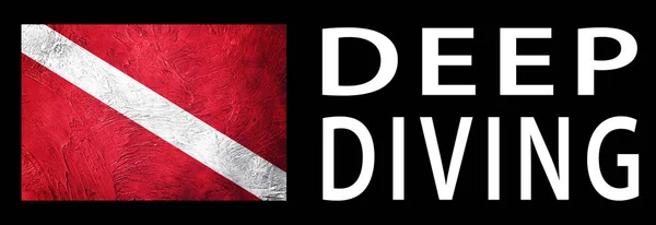 Deep Diving Diver Zászló Búvárzászló Búvárkodás — Stock Fotó