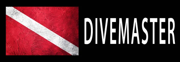 Divemaster Diver Zászló Búvárzászló Búvárkodás — Stock Fotó