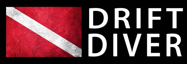 Drift Diver Diver Zászló Búvárzászló Búvárkodás — Stock Fotó