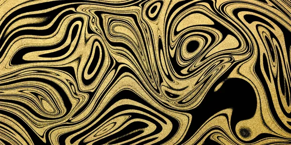 Altın Kıvrımlı Sanatsal Tasarım Altın Parıltılar Siyah Çizgiler Moda Tarzı — Stok fotoğraf