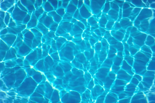 Blauwe Rimpel Water Achtergrond Zwembad Water Zon Reflectie — Stockfoto