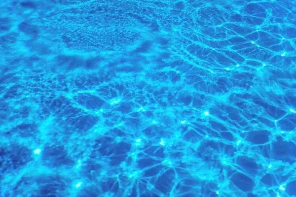 Fundo Azul Água Ondulação Reflexão Sol Água Piscina — Fotografia de Stock