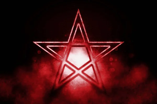 Symbol Pentagramu Pięcioramienna Gwiazda Satanizm Niebieski Symbol — Zdjęcie stockowe