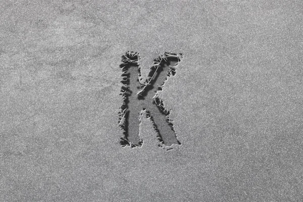 Panneau Kappa Lettre Kappa Alphabet Grec Symbole Robuste Fond Argenté — Photo