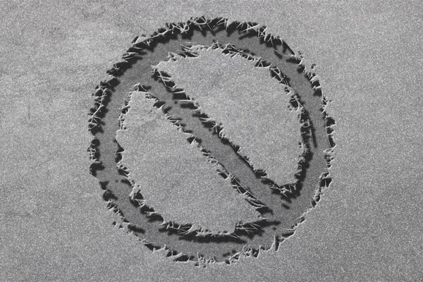 Žádné Znamení Nebo Žádný Symbol Zákaz Omezení Cenzura Robustní Stříbrné — Stock fotografie