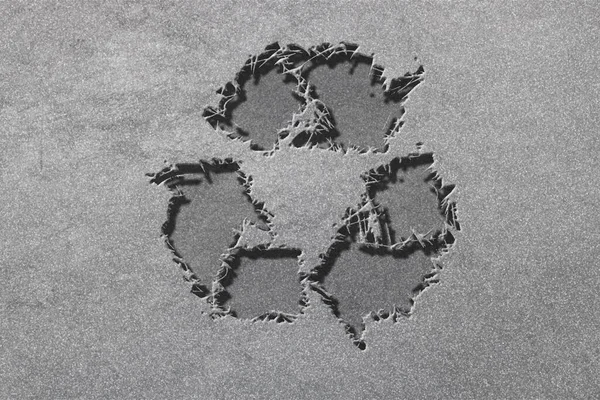 Signe Recyclage Symbole Recyclage Concept Écologie Recyclage Robuste Fond Argenté — Photo