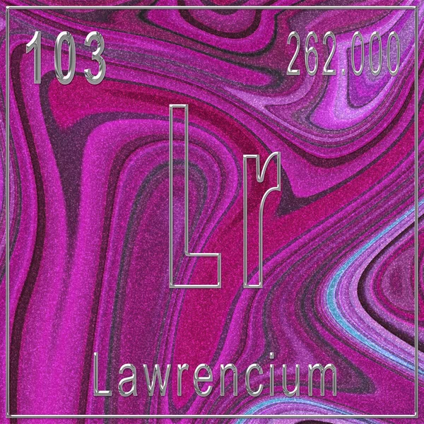 Lawrencium chemical element, Sign with atomic number and atomic weight, Periodic Table Element, Pink background