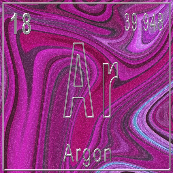 Argon chemical element, Sign with atomic number and atomic weight, Periodic Table Element, Pink background