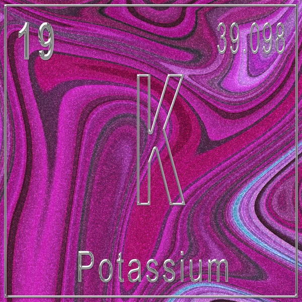 Kaliumchemisch Element Teken Met Atoomnummer Atoomgewicht Periodiek Systeem Element Roze — Stockfoto