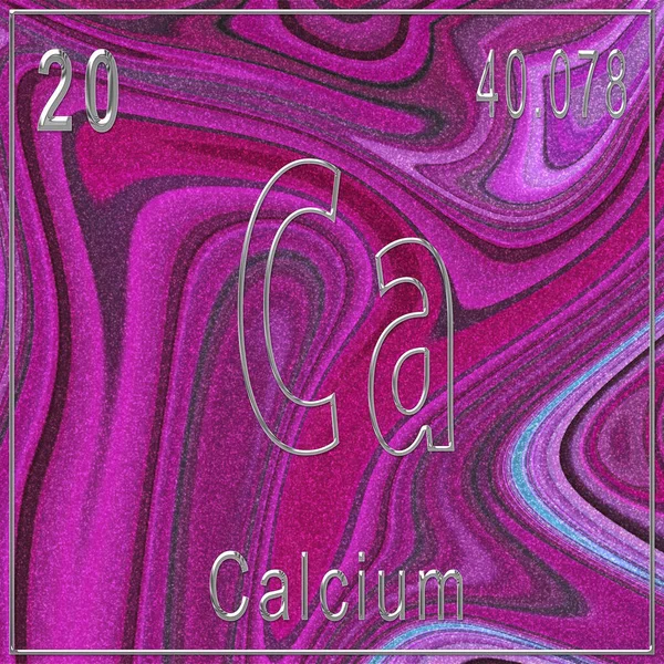 Calcium Chemisch Element Teken Met Atoomnummer Atoomgewicht Periodiek Systeem Element — Stockfoto