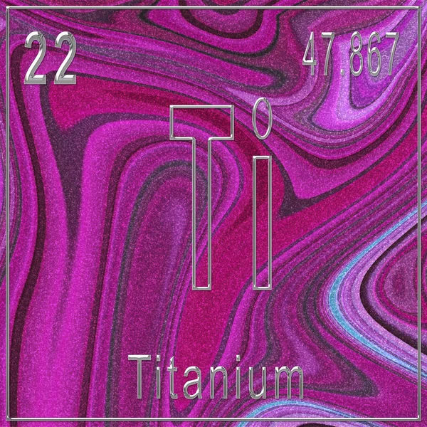 Titan Chemisches Element Zeichen Mit Ordnungszahl Und Atomgewicht Periodensystem Element — Stockfoto