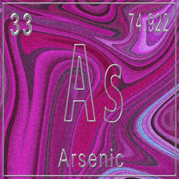 Арсенійський Хімічний Елемент Знак Атомним Числом Атомною Вагою Періодичний Елемент — стокове фото