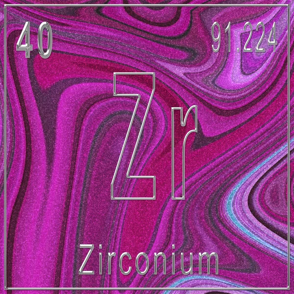 Zirkonium Chemisches Element Zeichen Mit Ordnungszahl Und Atomgewicht Periodensystem Element — Stockfoto