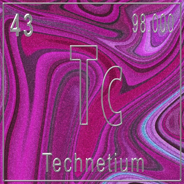 Teknetium Kemiska Element Tecken Med Atomnummer Och Atomvikt Periodisk Tabell — Stockfoto