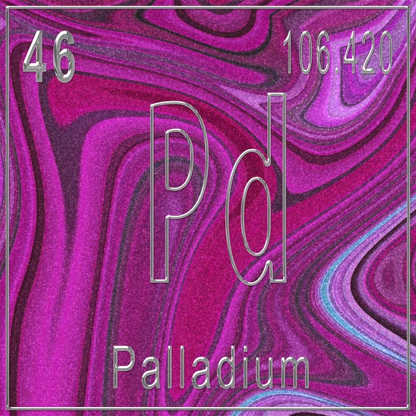 Palladium Chemisches Element Zeichen Mit Ordnungszahl Und Atomgewicht Periodensystem Element — Stockfoto