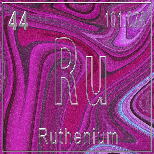Хімічний Елемент Рутенія Знак Атомним Числом Атомною Вагою Періодичний Елемент — стокове фото