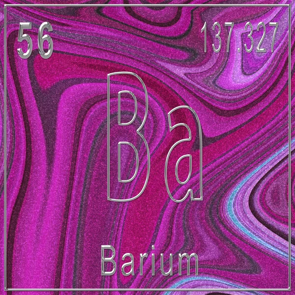 Barium chemical element, Sign with atomic number and atomic weight, Periodic Table Element, Pink background