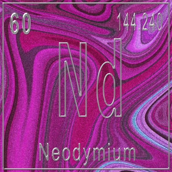 Neodymium Chemisch Element Teken Met Atoomnummer Atoomgewicht Periodiek Systeem Element — Stockfoto