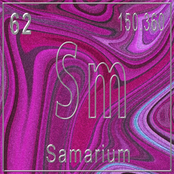 Samaryum Kimyasal Element Atom Numarası Atom Ağırlığı Ile Imzala Periyodik — Stok fotoğraf