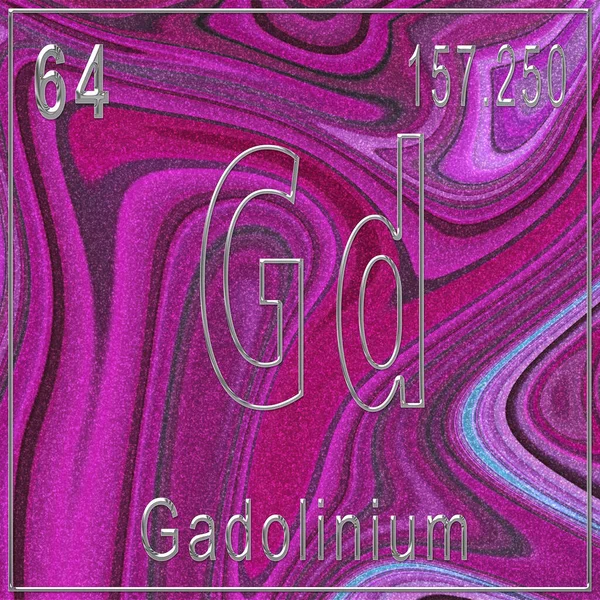 Gadolinium Chemisches Element Zeichen Mit Ordnungszahl Und Atomgewicht Periodensystem Element — Stockfoto