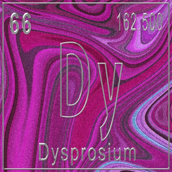 Dysprosium chemical element, Sign with atomic number and atomic weight, Periodic Table Element, Pink background