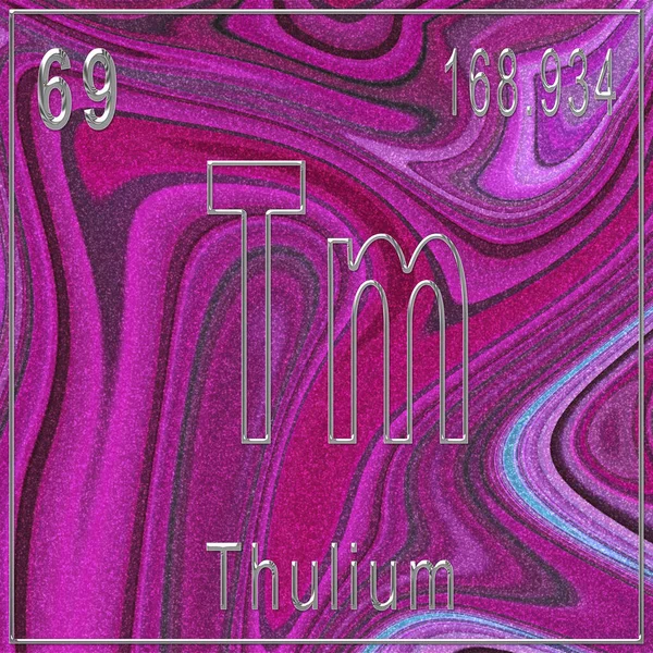 Thulium Kimyasal Elementi Atom Numarası Atom Ağırlığı Ile Imzala Periyodik — Stok fotoğraf