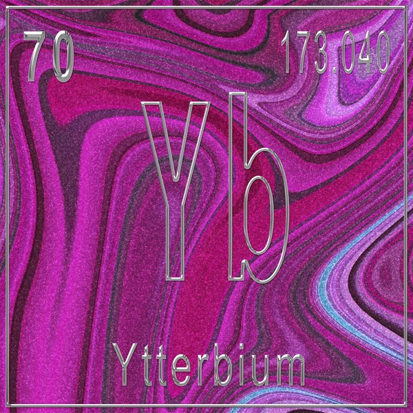 Ytterbium chemical element, Sign with atomic number and atomic weight, Periodic Table Element, Pink background