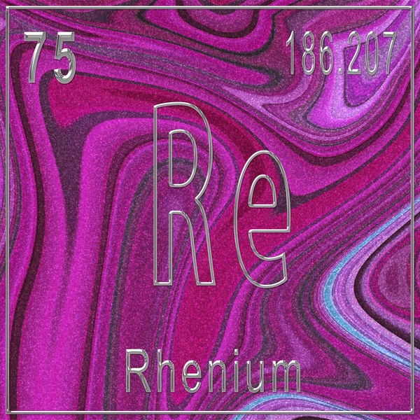 Rhenium Chemisches Element Zeichen Mit Ordnungszahl Und Atomgewicht Periodensystem Element — Stockfoto