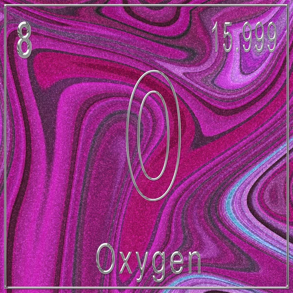 Oxygen Chemical Element Sign Atomic Number Atomic Weight Periodic Table — Stock Photo, Image