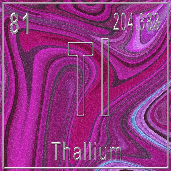 Thallium Chemisches Element Zeichen Mit Ordnungszahl Und Atomgewicht Periodensystem Element — Stockfoto