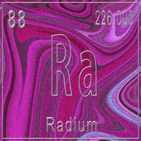 Radium Chemisches Element Zeichen Mit Ordnungszahl Und Atomgewicht Periodensystem Element — Stockfoto