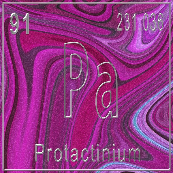 Protactinium chemical element, Sign with atomic number and atomic weight, Periodic Table Element, Pink background