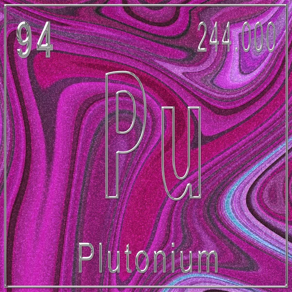 Plutonium Chemisches Element Zeichen Mit Ordnungszahl Und Atomgewicht Periodensystem Element — Stockfoto