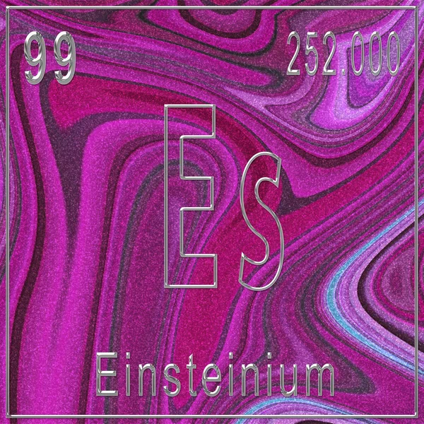 Einsteinium chemical element, Sign with atomic number and atomic weight, Periodic Table Element, Pink background