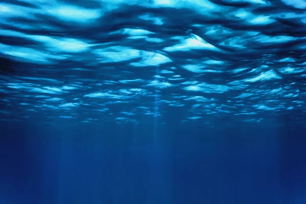 Unterwasserblick Auf Die Meeresoberfläche Unterwasserhintergrund — Stockfoto