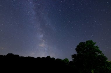Samanyolu galaksisinin güzel gece gökyüzü