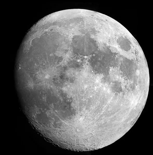 Lua com céu noturno telescópio — Fotografia de Stock