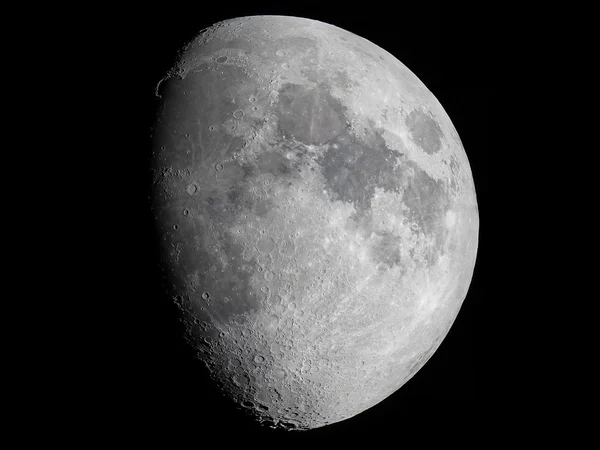 Moon med teleskop natthimlen — Stockfoto