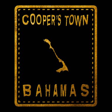 Bahamas Coopers Town Gold Typography Stamp Design