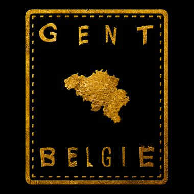Belçika Ghent Altın Tipografi Pul Tasarımı