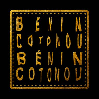 Benin Cotonou Altın Tipografi Pul Tasarımı