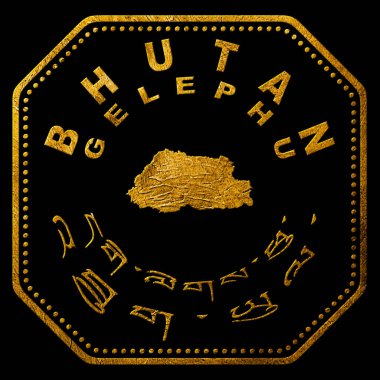 Bhutan Gelephu Gold Typography Stamp Design
