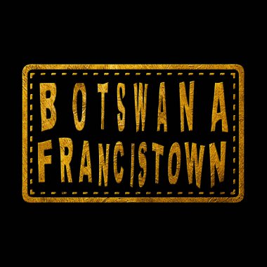 Botswana Francistown Gold Typography Stamp Design